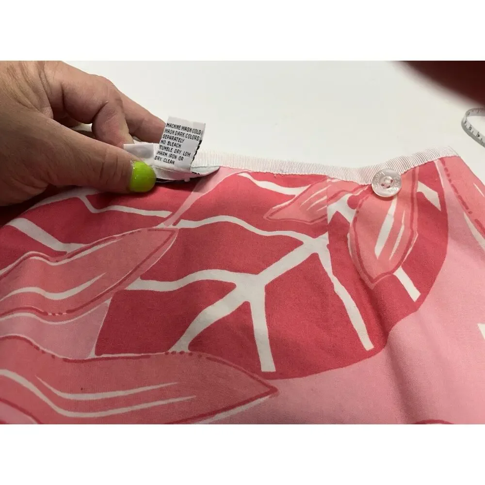VTG Lilly Pulitzer Size 6 'Reversible' Wrap‎ Skirt Pink Flowers & Yellow